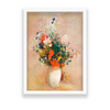 Vase of Flowers (Pink Background) (1906) by Odilon Redon Botanical Wall Art