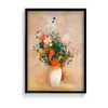 Vase of Flowers (Pink Background) (1906) by Odilon Redon Botanical Wall Art