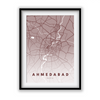 Ahmedabad City Street Map Art - The Mortal Soul