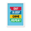 Eat Sleep Game Repeat Quote Wall Art