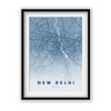 New Delhi City Street Map Art - The Mortal Soul