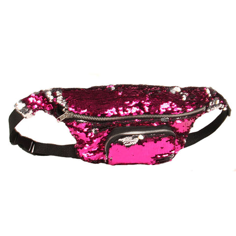 purple sequin fanny pack