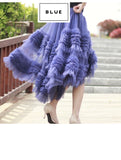High low tulle blue tiered skirt purple tutu skirt