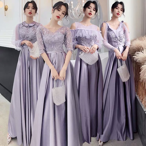 lavender bridesmaid dresses long