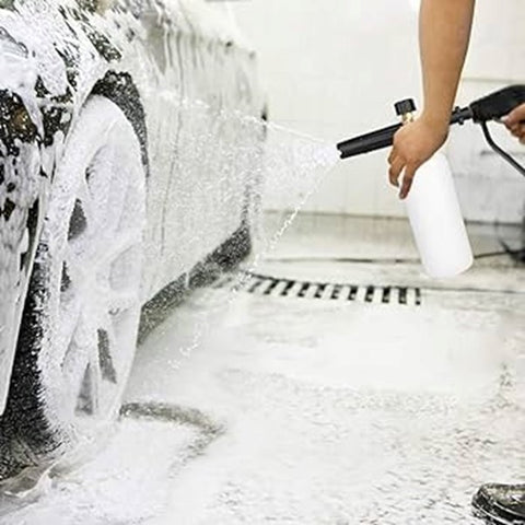 Applying Foam on Car Tire using Carcarez Snow Foam Lance - Pressure Jet Washer Blog Image