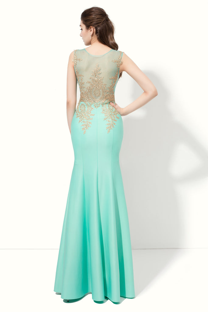 mint green mermaid prom dress