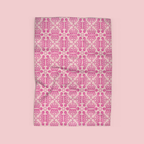 pink jubilee crown orb tea towel