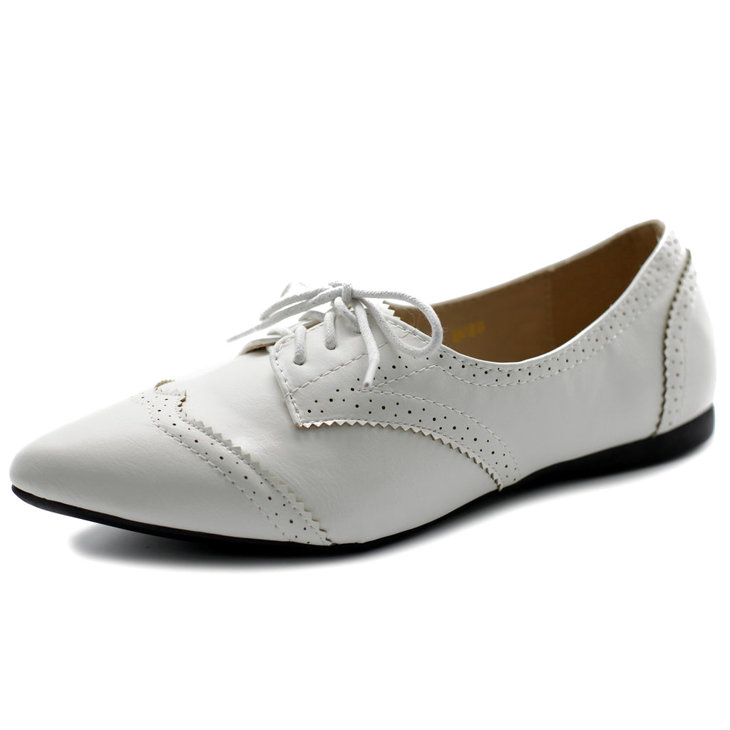 Ballet Shoe Flat Enamel Pointed Toe Oxford