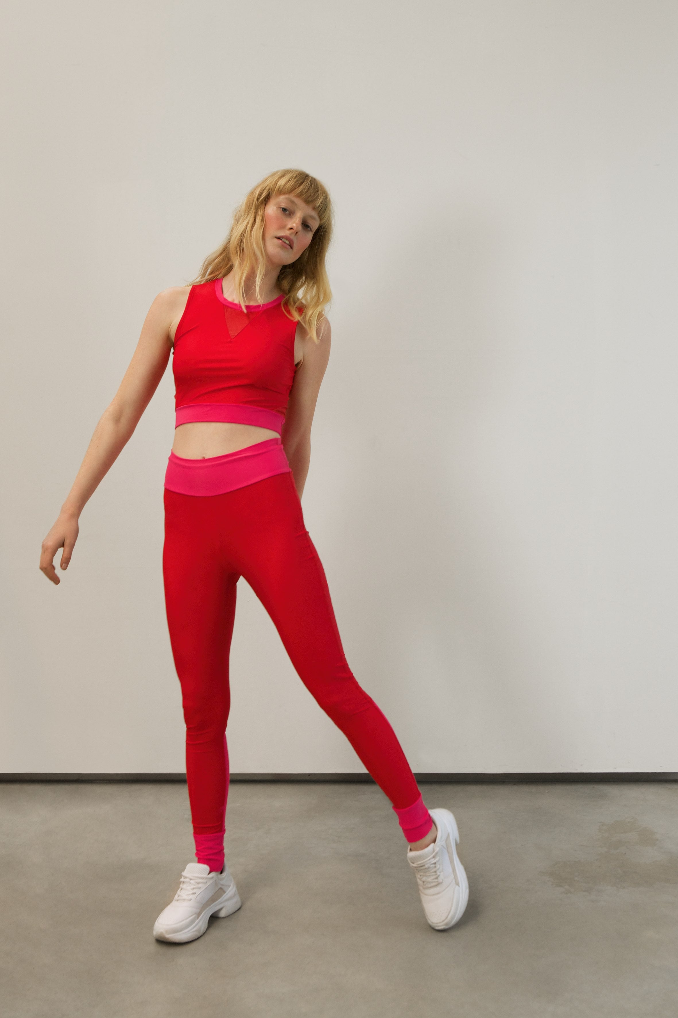 go as u.r. high-waist tights | adrenaline red-charged pink