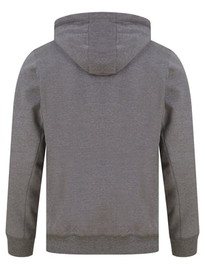 Revel Motif Brushback Fleece Zip Through Hoodie in Mid Grey Marl - triatloandratx