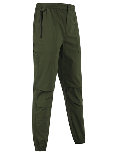 Mauro Stretch Cotton Twill Cuffed Cargo Jogger Pants in Burnt