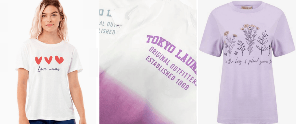 Women's t-shirts available at Tokyo Laundry