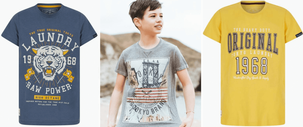 Boys' t-shirts available at Tokyo Laundry