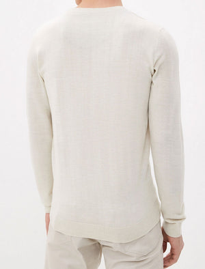 Houston Basic Crew Neck Knitted Jumper in Oatgrey Marl - Kensington Eastside