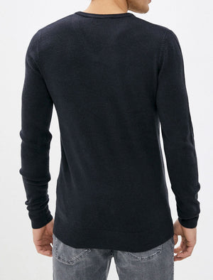 Kasso Soft V Neck Jumper In Dark Navy - Kensington Eastside