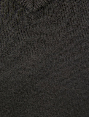 Kasso Soft V Neck Jumper In Ebony Grey - Kensington Eastside