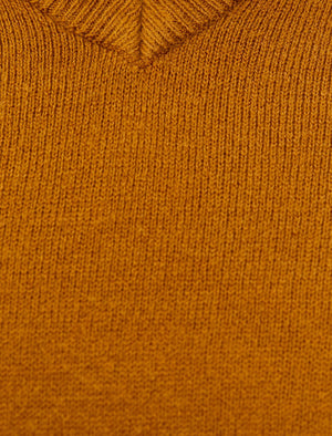 Kasso Soft V Neck Jumper In Mustard - Kensington Eastside