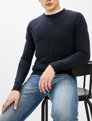 Olsen Soft Cashmillon Crew Neck Jumper In Dark Navy - Kensington Eastside