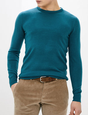 Olsen Soft Cashmillon Crew Neck Jumper In Kingfisher Blue - Kensington Eastside