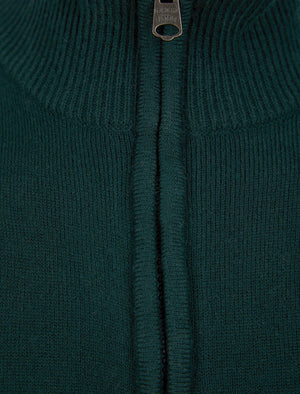 Redwood 2 Half Zip Neck Cashmilon Knit Jumper in Evergreen - Kensington Eastside