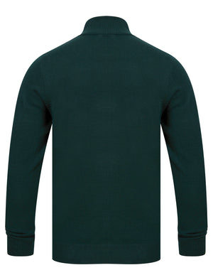 Redwood 2 Half Zip Neck Cashmilon Knit Jumper in Evergreen - Kensington Eastside