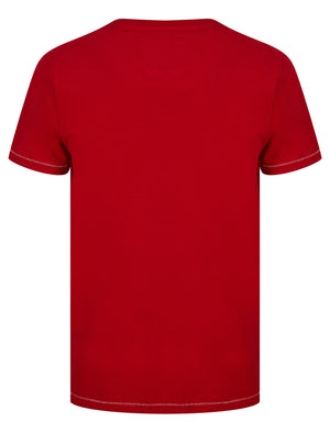 Hamberts 2 Felt Applique Motif Cotton Jersey T-Shirt in Barados Cherry - triatloandratx