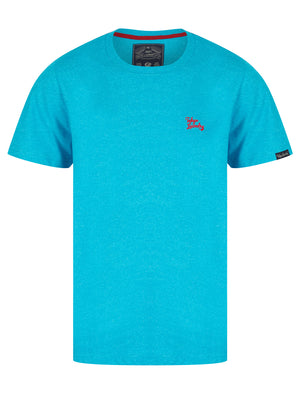 Leon Cotton Rich Grindle Crew Neck T-Shirt in Sea - triatloandratx