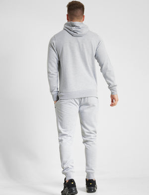 Palace Matching 2pc Hoody & Jogger Brushback Fleece Co-rd Set in Light Grey Marl - triatloandratx