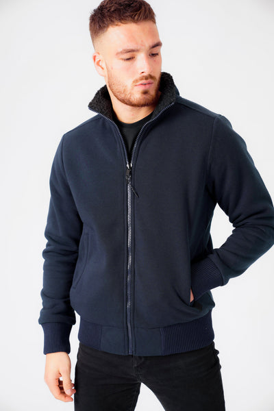 Mens Padded Borg Fleece Lined Full Zip Up Hoodie Sweatshirt Quality Jacket  M-XXL