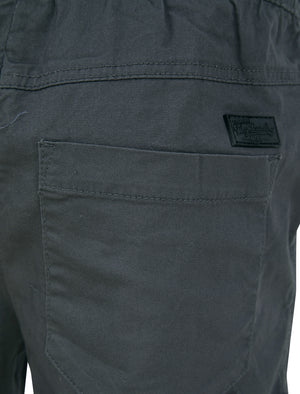 Anza Stretch Cotton Twill Cuffed Cargo Jogger Pants with Pockets in Asphalt Grey - triatloandratx