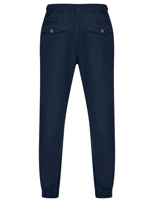 Portmany Stretch Cotton Twill Cuffed Cargo Jogger Pants in Parisian Night Blue - triatloandratx