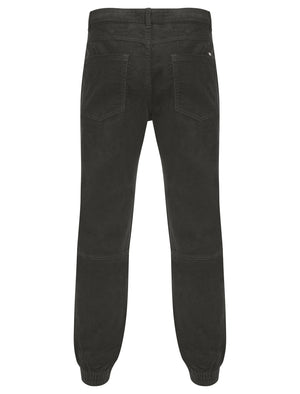 Baku Cotton Corduroy Elastic Cuffed Trousers in Jet Black - triatloandratx