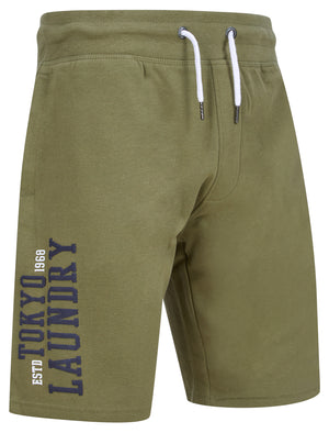 Siding Multi-Pocket Brushback Fleece Jogger Shorts in Deep Lichen Green - triatloandratx