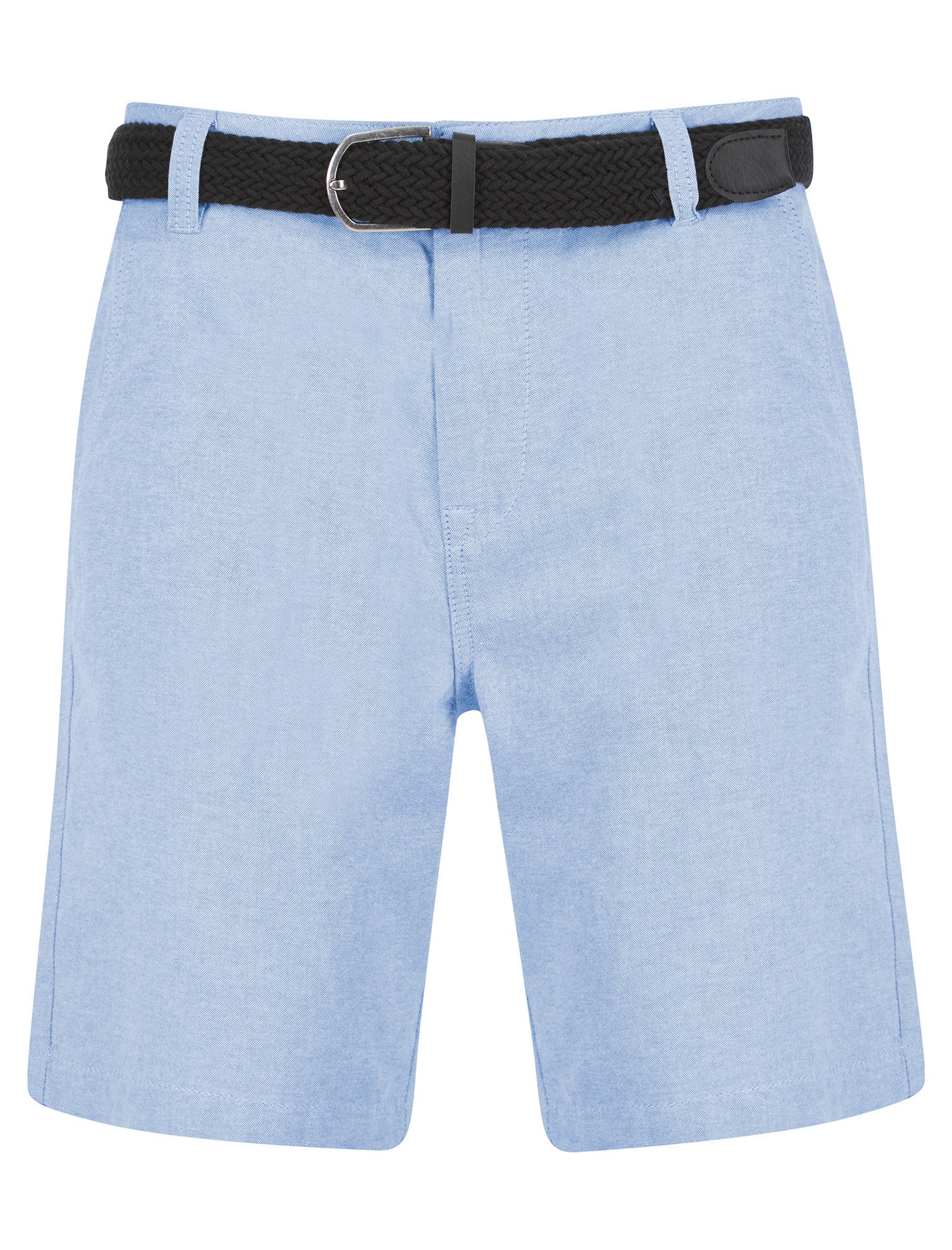 shorts kamdi cotton chino shorts with woven belt in blue oxford / s - tokyo laundry