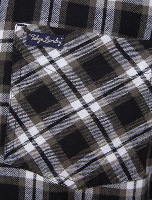 McKinley Yarn Dyed Checked Cotton Flannel Shirt in Black / White - triatloandratx