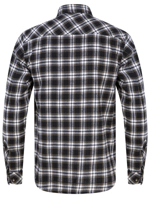 McKinley Yarn Dyed Checked Cotton Flannel Shirt in Black / White - triatloandratx