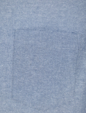 Claudius Chambray Cotton Short Sleeve Shirt in Blue - triatloandratx