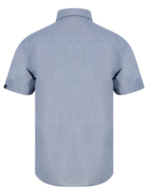 Claudius Chambray Cotton Short Sleeve Shirt in Blue - triatloandratx