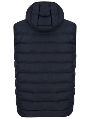 Dallon Quilted Puffer Gilet with Hood in Sky Captain Navy - triatloandratx