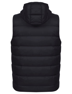 Therius Micro Fleece Lined Quilted Puffer Gilet with Hood in Sodalite Blue - triatloandratx