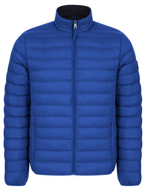 Ica Funnel Neck Quilted Puffer Jacket with Fleece Lined Collar in Sodalite Blue - triatloandratx