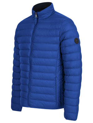 Ica Funnel Neck Quilted Puffer Jacket with Fleece Lined Collar in Sodalite Blue - triatloandratx