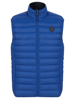 Cannes Quilted Puffer Gilet with Fleece Lined Collar in Sodalite Blue - triatloandratx