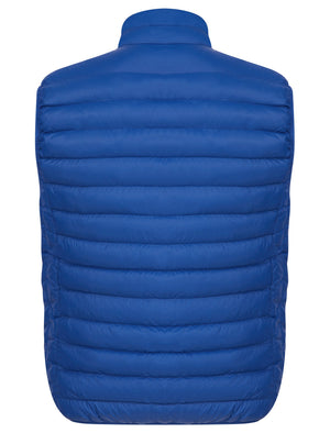 Cannes Quilted Puffer Gilet with Fleece Lined Collar in Sodalite Blue - triatloandratx