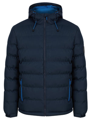 Tacito Micro-Fleece Lined Quilted Puffer Jacket with Hood in Sky Captain Navy - triatloandratx