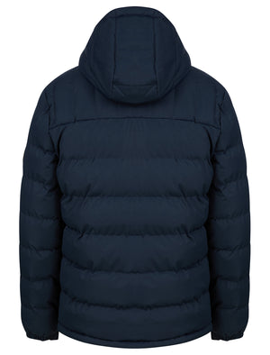 Tacito Micro-Fleece Lined Quilted Puffer Jacket with Hood in Sky Captain Navy - triatloandratx