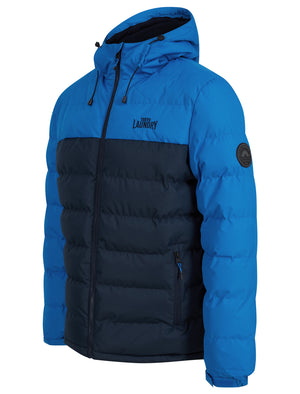 Taichi Micro-Fleece Lined Quilted Puffer Jacket with Hood in Daphne Mid Blue - triatloandratx