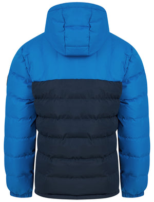 Taichi Micro-Fleece Lined Quilted Puffer Jacket with Hood in Daphne Mid Blue - triatloandratx