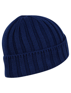 Men's Arnkell Chunky Ribbed Knit Beanie Hat in Twilight Blue - triatloandratx