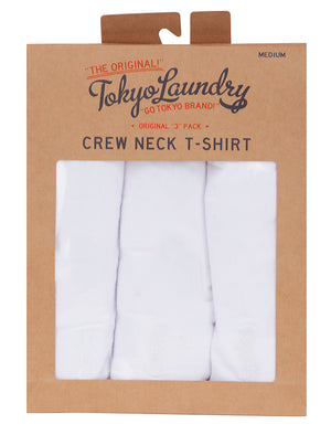 Highwoods (3 Pack) Crew Neck Combed Cotton T-Shirts In Bright White - triatloandratx